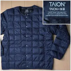 XL TAION オーバーサイズ クルーネック ダウンジャケット タイオン 紺