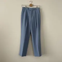 Spick & Span センタープレス タック テーパードパンツ ブルー 36