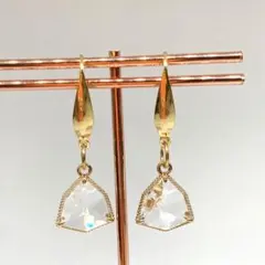 ゴールドクリスタルピアス サージカルステンレス316L 新品#8