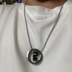 二連リングのネックレス　男女兼用