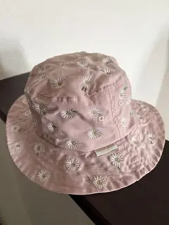 【お値下げ】プティマイン　花柄　刺繍 バケットハット 帽子　50