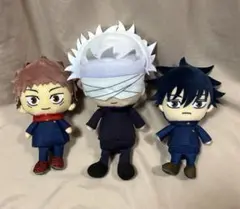 呪術廻戦 伏黒恵　虎杖悠仁 chibi ぬいぐるみ　おすわりぬいぐるみ　五条悟