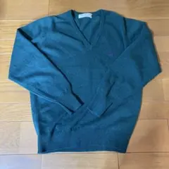 Burberrys ダークグリーン Vネックセーター 38