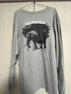 harukamirai 象デザイン ロングTシャツ グレー