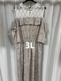 オフショルダー花柄ワンピース3Lサイズ