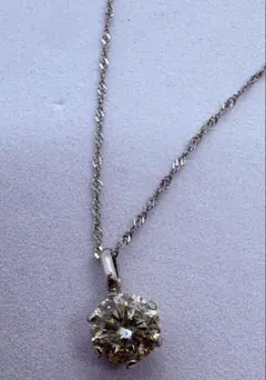 0.6ct pt900/850 一粒ダイヤモンドネックレス　44cm