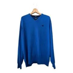 【人気】アメリカンイーグル Vネック ニット セーター L 鮮やかブルー