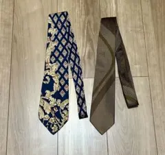 ネクタイ 2本セット レトロ　昭和　シンプル　スーツ　幾何学模様　ヴィンテージ