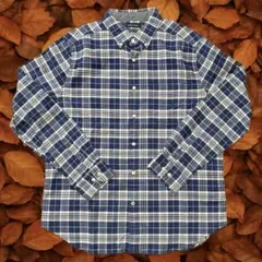 E4378 NAUTICA ノーティカ チェックシャツ ネイビー L 古着