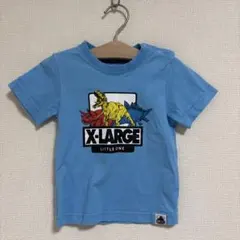 X-LARGE KIDS 恐竜プリント Tシャツ ライトブルー エックスラージ