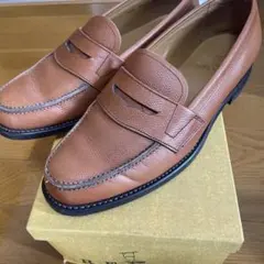 HERMES エルメス ケネディ Hロゴ レザー コインローファー モカシン 茶
