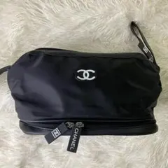 新品*CHANEL■コスメポーチ マルチポーチ 大容量 非売品ノベルティ■黒