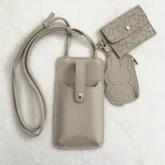 miffy スマホショルダーバッグ ベージュ　ポーチ　ケース　セット
