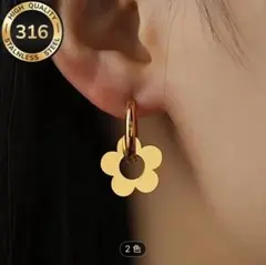 t4【高品質316L】韓国風デザイン ピアス／イヤリングステンレス製