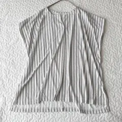 ロペピクニック ノースリーブブラウス ストライプ 白 M ゆったり きれいめ
