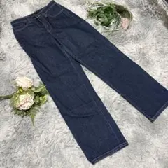 【UNIQLO】ハイライズストレートジーンズ　ダークブルー ストレートデニム