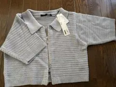 Heather ハーフジップ ニット 半袖 グレー