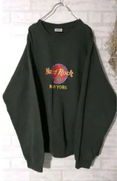 【大人気希少カラー】USA製ハードロックカフェ　アースカラー刺繍スウェット