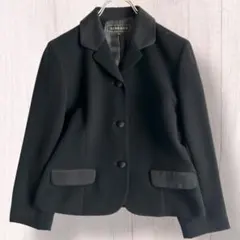 LUNE SOIR (東京ソワール)丸襟テーラードジャケット 黒 11号