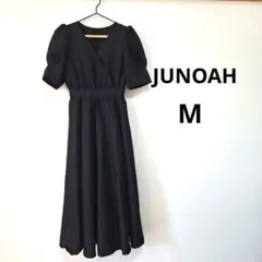 JUNOAH ジュノア　ロングワンピース　黒　M　半袖
