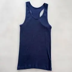に*刀様 美品✨️ グンゼ メンズ タンクトップ ネイビー リブ素材 Lサイズのサムネイル