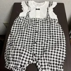 チェック柄ロンパース 90cm フリル付き
