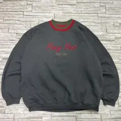 90s USA製 スウェット 刺繍 リブデザイン ゴルフクラブ ポケット付き