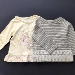 babyGAP薄手長袖Tシャツカットソー2枚セット90cmユニコーンボーダー