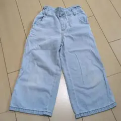 GU デニム　ライトブルー ワイドパンツ 120