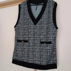 美品♪HK WORKS LONDON ツイードラメベスト ❦Mサイズ