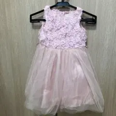 美品⭐︎ピンクの花柄ベビードレス　サイズ80