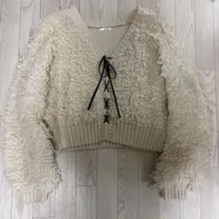 raffime レースアップ カーディガン アイボリー