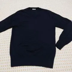 ネイビー Vネック ニットセーター