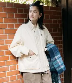 コットンナイロン ショートブルゾン/ 中綿ブルゾン