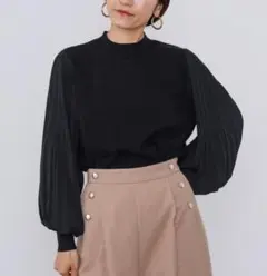ビームス beams 袖プリーツ プルオーバー ニット プリーツスリーブ
