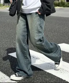 ハイウエストストレートデニム