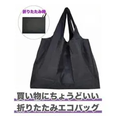 折りたたみエコバッグ コンパクト 黒 エコバッグのサムネイル