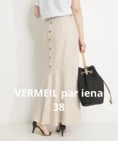 【値下げ】VERMEIL par iena 麻混後ろペプラムタイトスカートのサムネイル