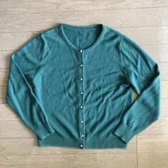 緑色パールボタンカーディガンMサイズ　グリーン