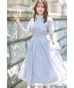 新品未開封＊トッコ　前後2wayボウタイリボンシャーリングシアーワンピース透け感