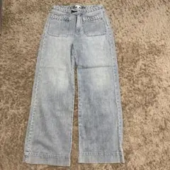 H&M デニムパンツ ライトブルー 編み込みデザインのサムネイル