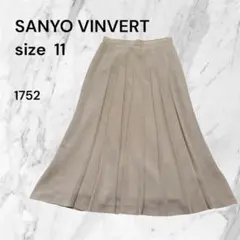 SANYO VINVERT プリーツスカート ベージュ 11号膝丈　フレア　古着のサムネイル