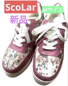 値下げ！！ScoLarかわいいネコがいっぱいスニーカー （ピンク）Mサイズのサムネイル