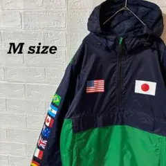 HUF worldwide アノラックナイロンジャケット 万国旗