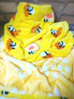 専用❤みかん❤ふかふか⭐特大ブランケット…Ｗボアケット⭐ミモザ＆ぱんだ