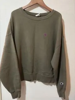Champion カーキ スウェット Medium レディース