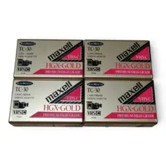 【maxell】VHS-CビデオカセットTC-30 HGX-GOLD 4本セット