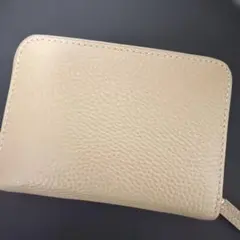 LASIEM 二つ折り財布 ベージュ カード収納 ジャバラ式