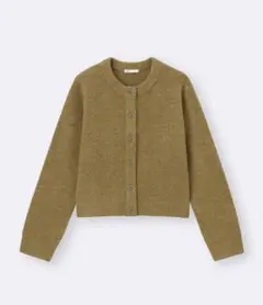 パフニットクルーネックカーディガン　GU　マスタード