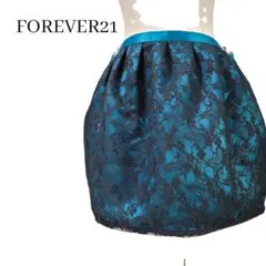 【新品タグ付】レース×サテン美品スカート M 海外風ガーリー レース ブルー